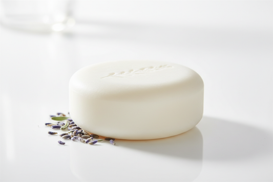 White lavender 1.5 oz circle bar of soap